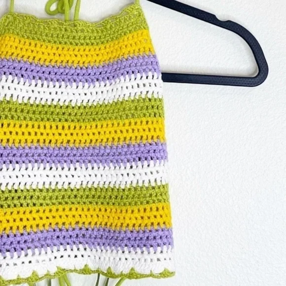Crochet Knit Halter Top, NWT - Picture 2 of 5